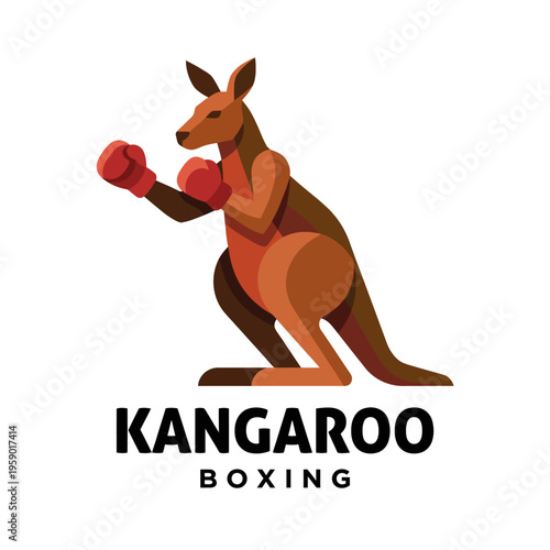This image showcases a stylized kangaroo in boxing gloves, perfect for sports-related branding or promotional materials aimed at boxing fans and fitness enthusiasts.