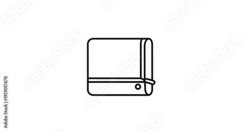 Simple Line Art Icon of a Folded Towel, Minimalist Design