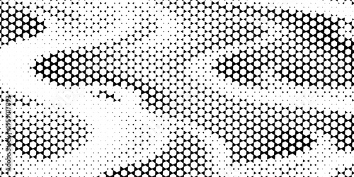 Black and white abstract geometric pattern with halftone effect for sporty and modern background. Fully editable vector element. Vector Format Illustration