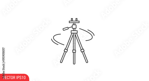 Rotating Tripod Icon for Camera and Video Equipment