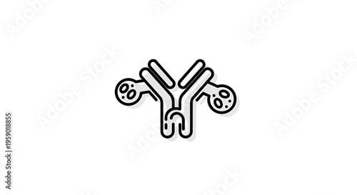 Antibody Icon, Immunoglobulin Y Shape, Medical Science and Immunology Symbol