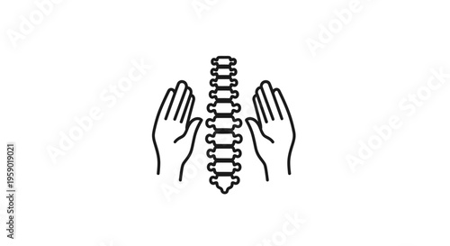 Chiropractic Care Icon: Hands Aligning Spine Symbolizing Health and Wellness