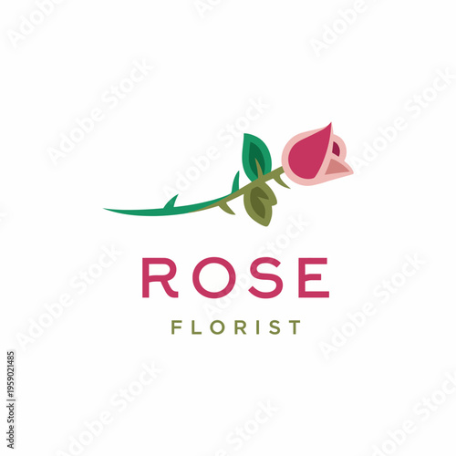 This refined logo showcases a beautifully stylized rose, symbolizing love and elegance, ideal for a florist shop or floral design studio striving for sophistication.