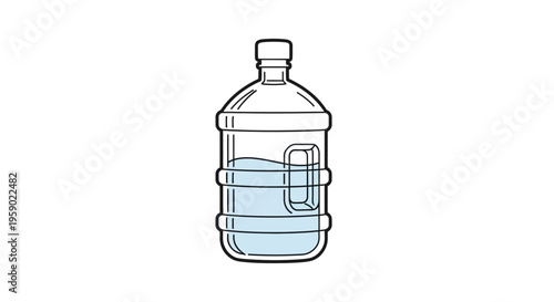 Large Water Bottle with Handle and Blue Water, Clean Hydration Container