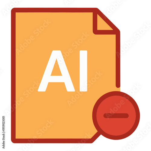 Document File With Minus Symbol Vector Icon
