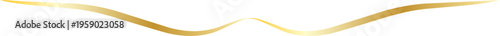 Minimalist Gold Calligraphy Underline, Simple Curved Flourish Stroke, Luxury Symmetrical Decorative Line Vector