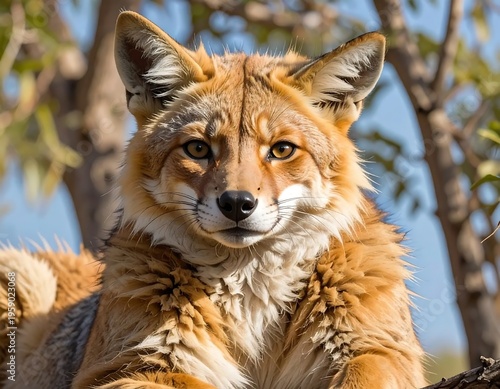Intense Gaze - A Captivating Portrait of a Red Fox in Natural Light.