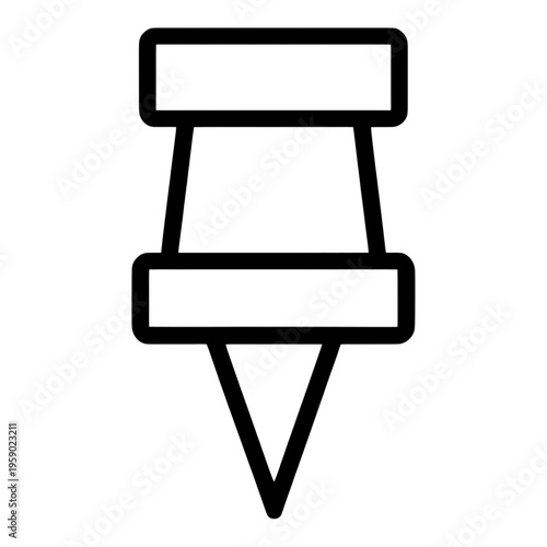 Outline Pin With Rounded Head Vector Icon