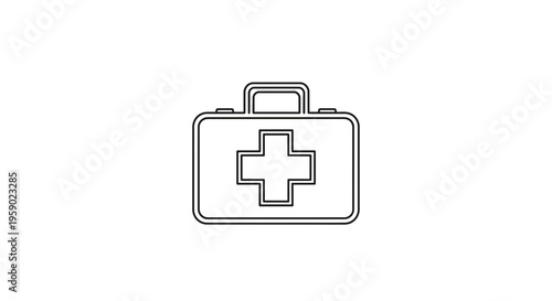 First Aid Kit Icon, Medical Emergency Bag, Health Care Symbol