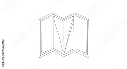 Folded Map Icon Outline Vector Illustration