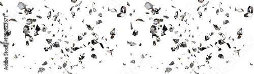 Cuadro en lienzo Shattered Glass PNG Cracked Glass, Broken Glass with debris in 3d rendering isolated design