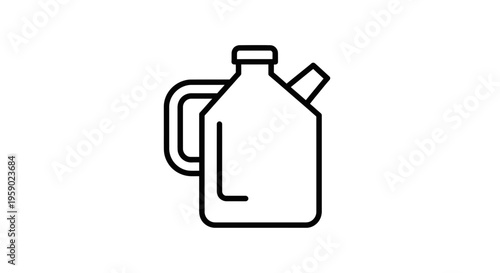 Gas Can Icon Vector Illustration - Fuel Container Line Art
