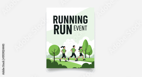 Active People Participate In A Scenic Park Running Race Event