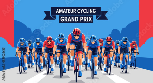 Amateur Cycling Race Depicting Energetic Athletes Competing In A Grand Prix Event