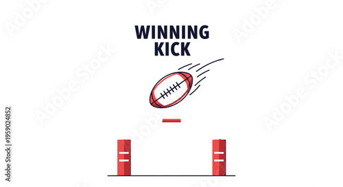 American Football Winning Kick Illustration Depicting Success and Sporting Triumph