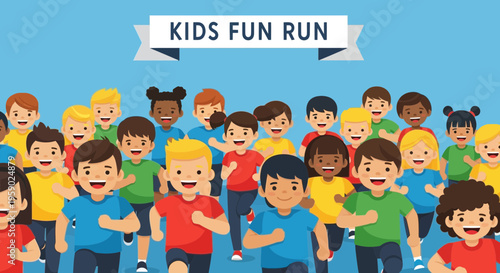Animated Kids Fun Run Event Illustration
