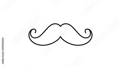 Elegant Mustache Icon - Classic Gentleman Style Symbol