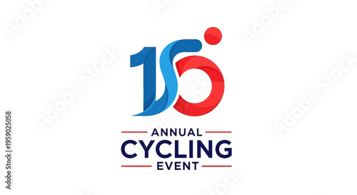 Annual Cycling Event Branding: Modern Design Celebrating 15th Anniversary with Dynamic Graphics