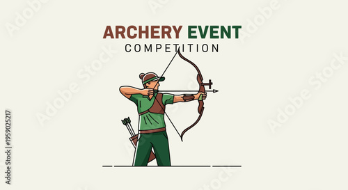 Archery Event Competition Athlete Drawing Illustration Sport