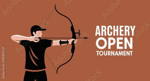 Archery Open Tournament Dynamic Illustration Graphic Design