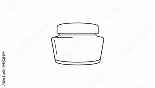 Cosmetic Cream Jar Icon Outline Vector Illustration