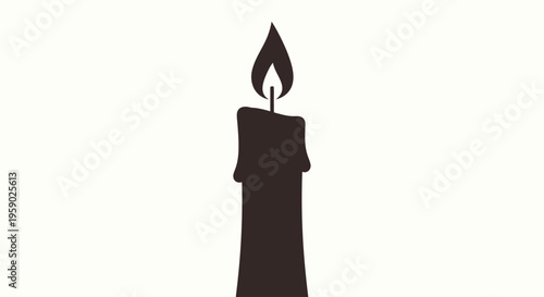 Silhouette of a burning candle flame.