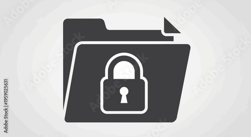 Secure data folder with padlock icon protecting confidential documents