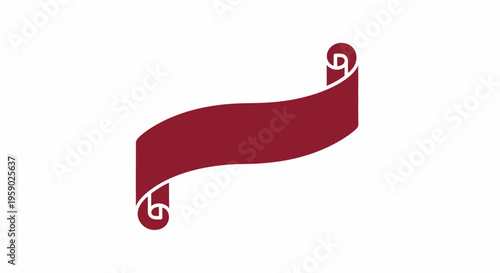 Red decorative ribbon element design.