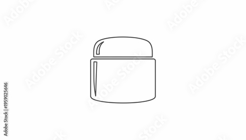 Cosmetic Jar Icon Outline Vector Illustration