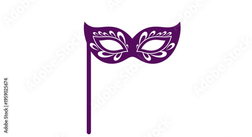 Purple Mardi Gras Mask Decoration.