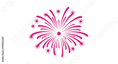 Pink Firework Exploding in Air.