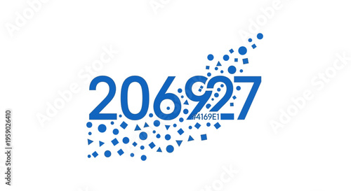 Blue numbers with dot pattern design.