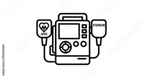 Defibrillator Icon: Medical Device for Cardiac Arrest Emergency