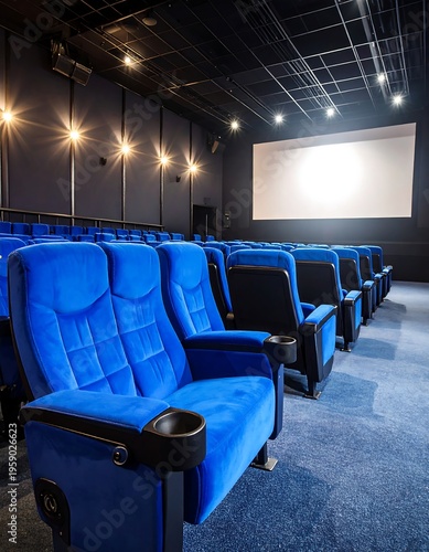 Empty movie theater interior