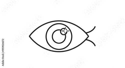 Abstract Eye Symbol with Star Sparkle - Vision, Insight, and Clarity Concept