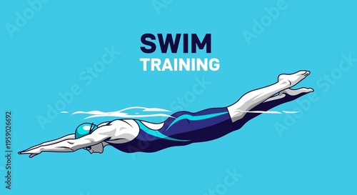 Athlete Swimming Underwater: A Dynamic Depiction of Swim Training and Competition
