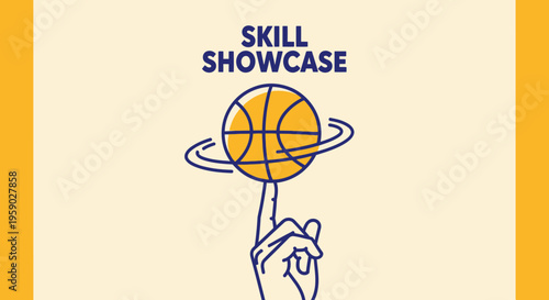 Basketball Demonstration of Skillful Balance and Dexterity Showcasing Athletic Ability
