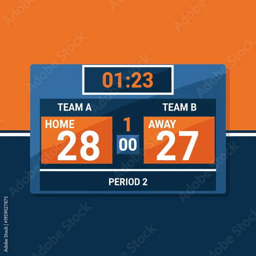 Basketball Scoreboard Displaying Game Statistics, Score, And Time For Competition Events Accurately