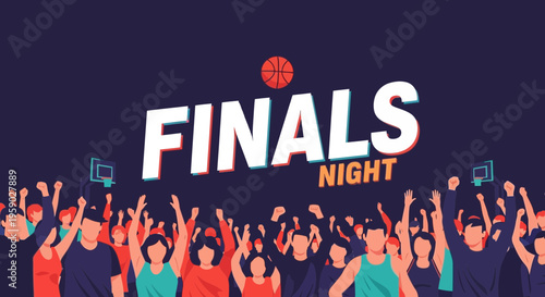 Basketball Finals Night: A Vibrant Illustration Celebrating Sportsmanship and Excitement