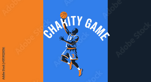 Basketball Player In Mid-Air During Charity Game Event