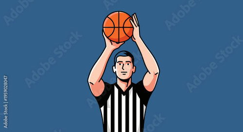 Basketball Player Ready For The Perfect Shot