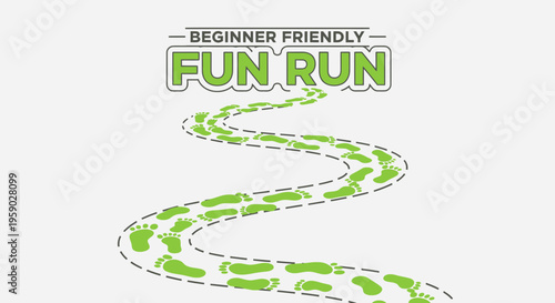 Beginner Friendly Fun Run Trail With Green Footprints
