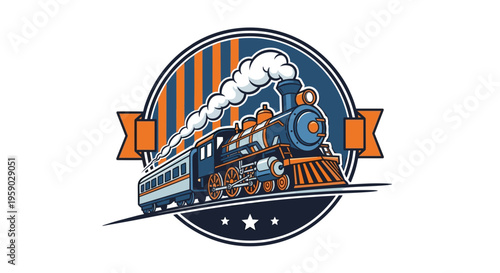 Classic steam locomotive embarking on a journey