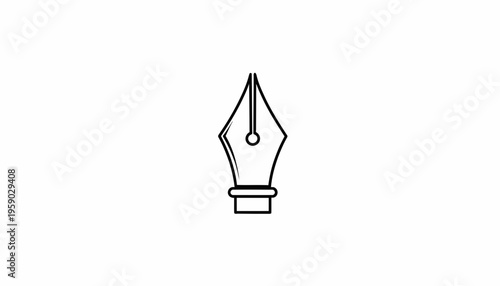 Vintage Fountain Pen Nib Icon - Classic Writing Tool Symbol