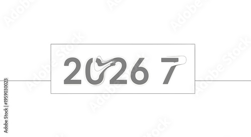 Year 2026 with a stylized heart shape in the number 2, representing love and future