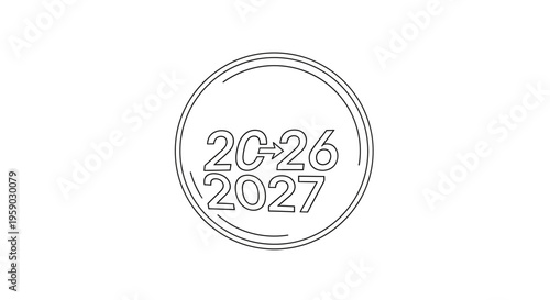 Year 2026-2027 Transition Arrow Circle Graphic