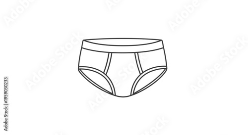 Simple Line Drawing of Men's Briefs Underwear Icon