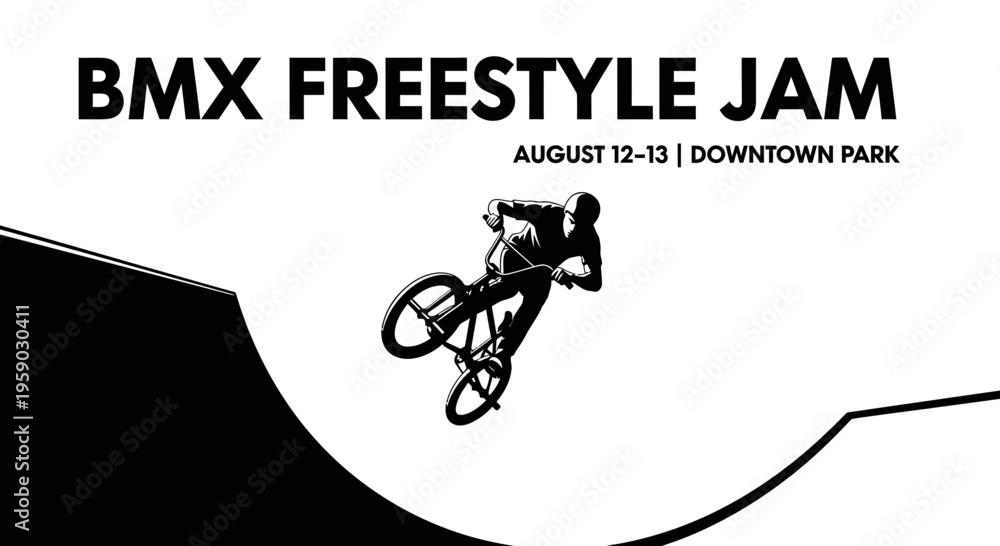 Fototapeta premium Bmx Freestyle Jam Event Announcement Poster