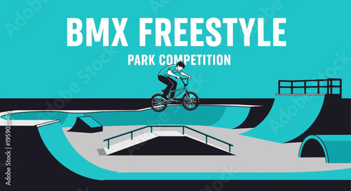 Bmx Freestyle Park Competition Event Graphic Illustration