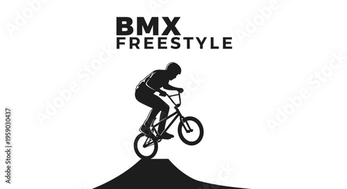 BMX Freestyle Rider Silhouette Performing A Jump